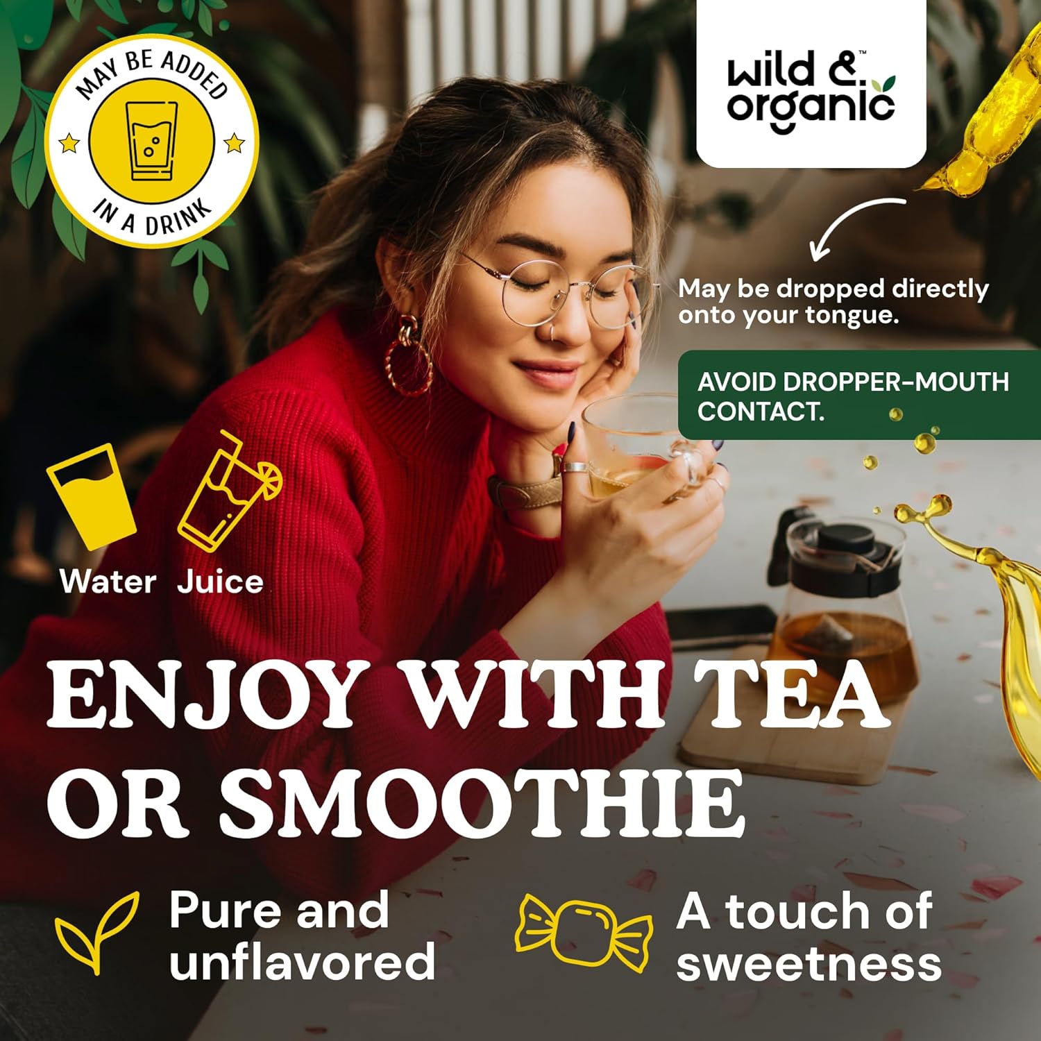 Organic Astragalus Root Extract Tincture - Immune Support Herbal Drops - Calming & Relaxing Supplement - Vegan, Sugar & Alcohol Free - 2 fl oz