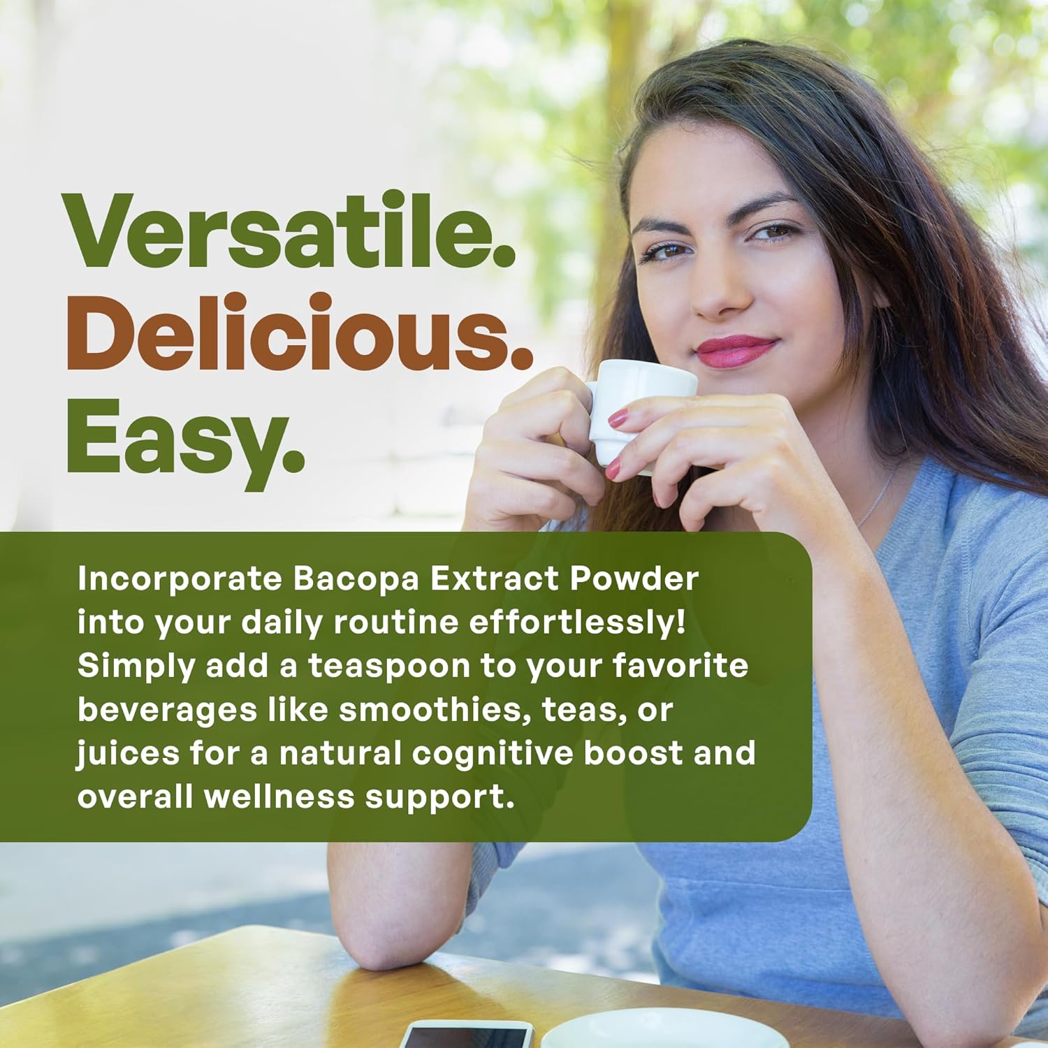 Organic Bacopa Monnieri Extract Powder - 50% Bacosides - Herbal Brahmi Supplement (4 oz.) by Go Nutra