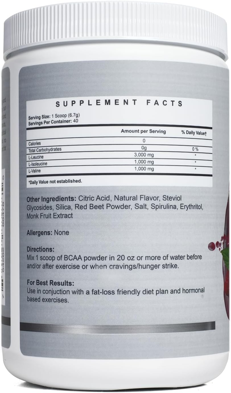 Organic BCAA Pre Workout Powder for Moms | Sweetened with Natural Ingredients | Boost Energy Pre & Post Workout | 40 Servings (Raspberry Lemonade)