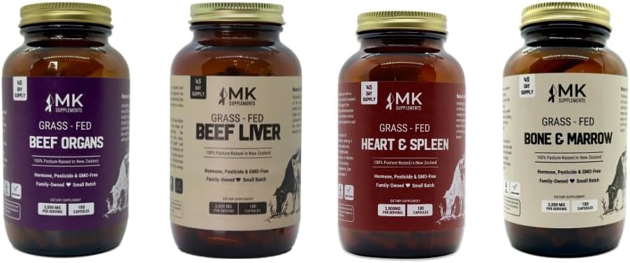 Organic Beef Liver, Bone & Marrow, Organs, Heart & Spleen Supplement Pack