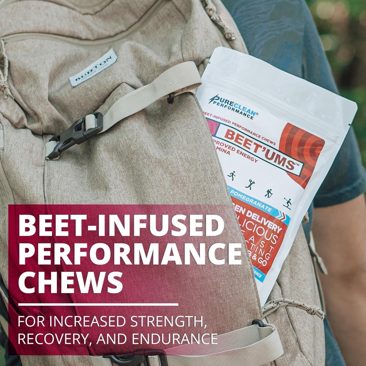 Organic Beet Chews with Nitric Oxide Support - Chocolate Pomegranate Superfood Supplement for Energy & Circulation Boost