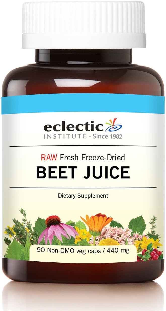 Organic Beet Juice Capsules by Eclectic Institute - 90 Blue Cog FDV Count