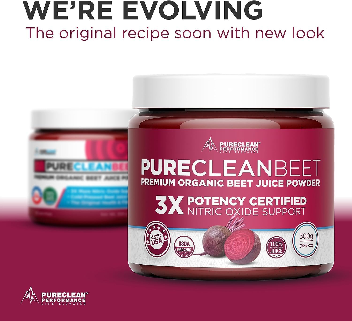 Organic Beet Juice Powder - Nitric Oxide Supplement - 100% USA Grown Beets - 60 Servings - 300g - 2 Jars