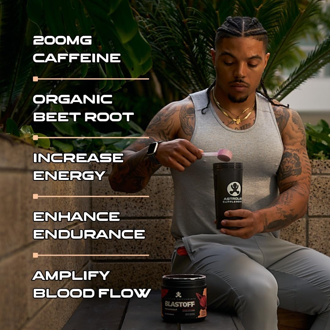 Organic Beet Root & Caffeine Pre-Workout Supplement - Light Peach Mango Flavor with L-Citrulline & Beta-Alanine | Boosts Energy & Focus | Sugar-Free & Properly Dosed