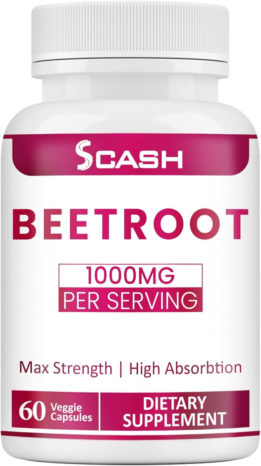 Organic Beet Root Capsules - 1000mg Per Serving - 60 Capsules of Beet Root Powder - Non-GMO & Gluten Free - Pure and Natural