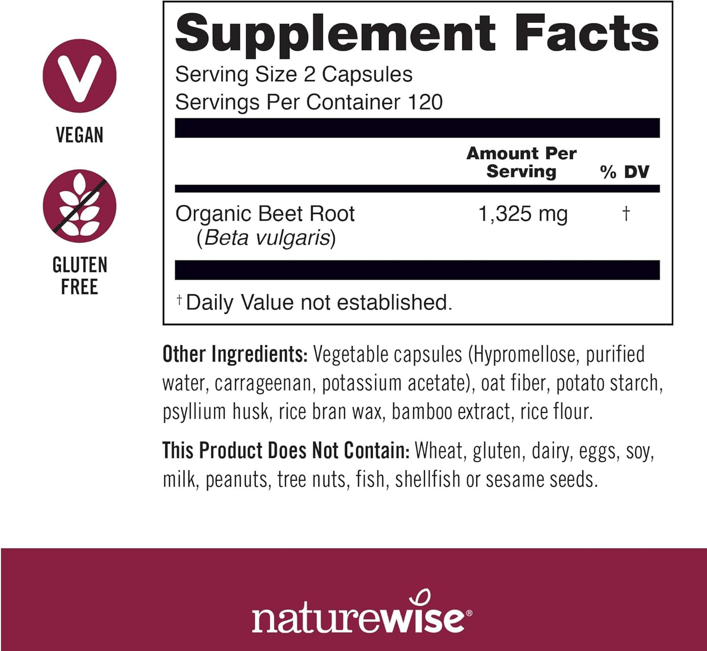 Organic Beet Root Capsules 1300mg - Nitric Oxide Booster for Heart Health - Vegan, Gluten-Free, Non-GMO - 240 Capsules - 4 Month Supply