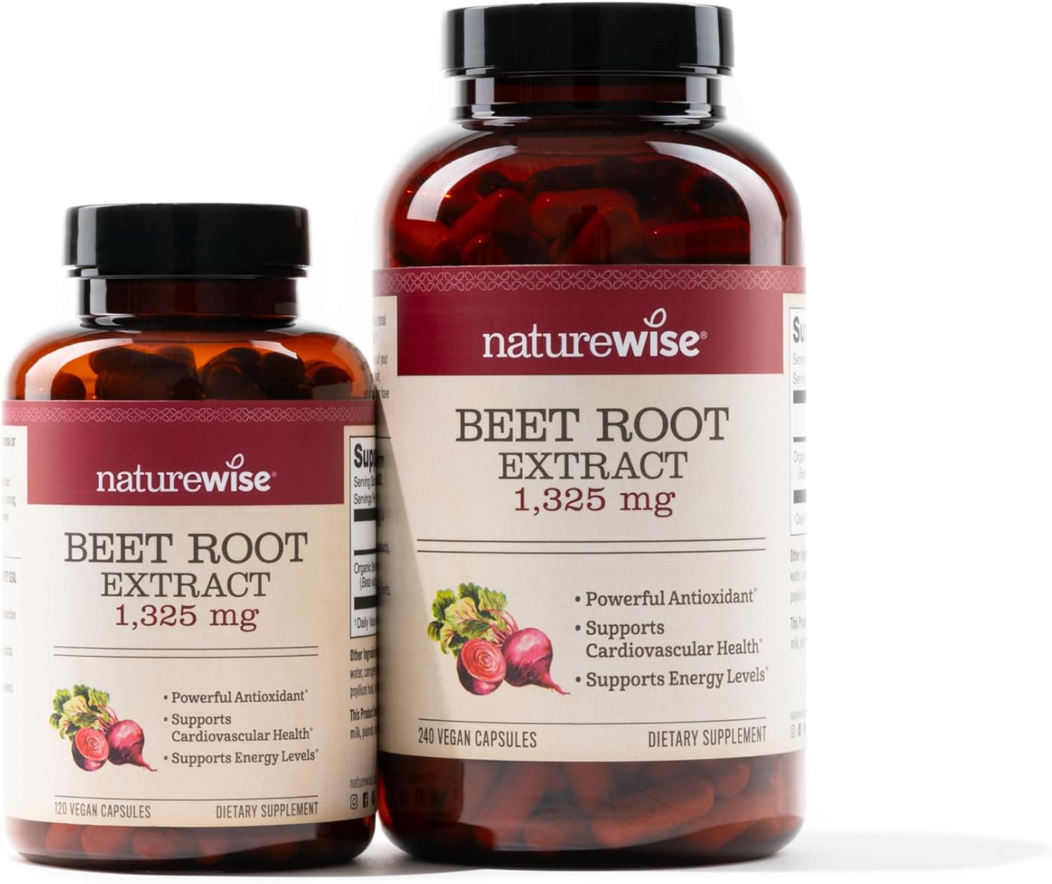 Organic Beet Root Capsules 1300mg - Nitric Oxide Booster for Heart Health - Vegan, Gluten-Free, Non-GMO - 240 Capsules - 4 Month Supply