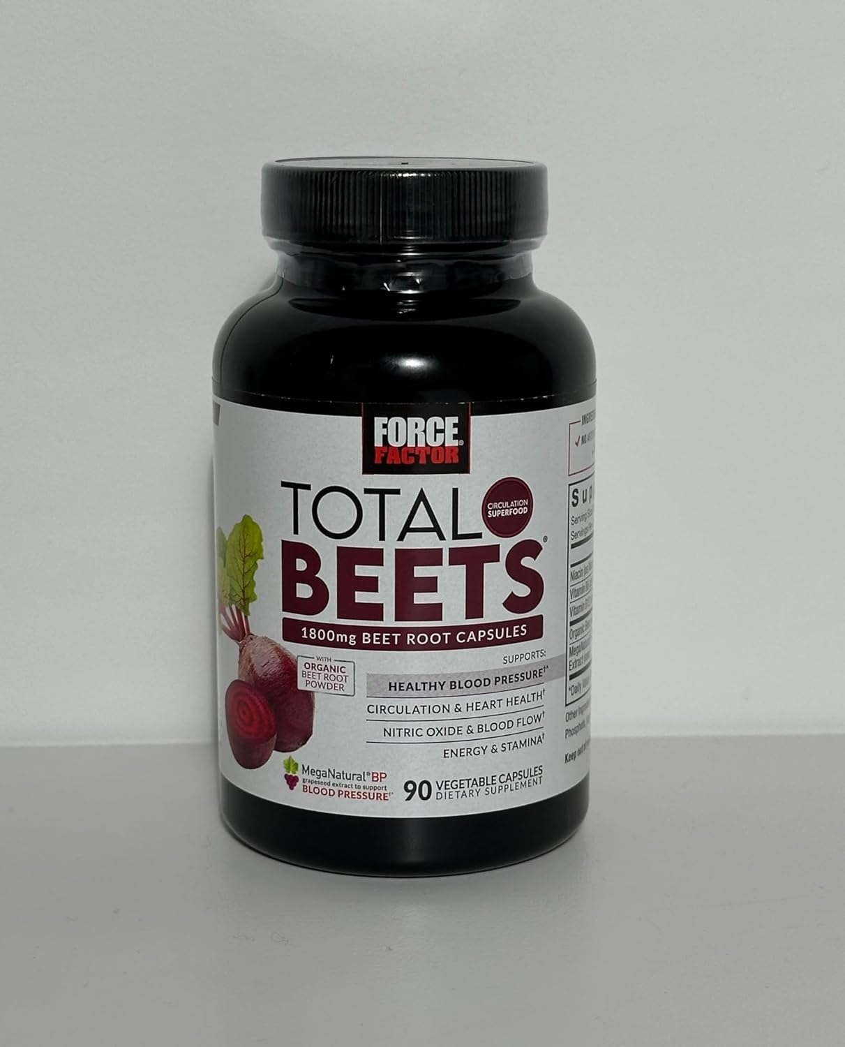 Organic Beet Root Capsules for Blood Pressure Support - 1800mg Powder Blend - 90 Veg Caps - Circulation & Blood Flow Supplement