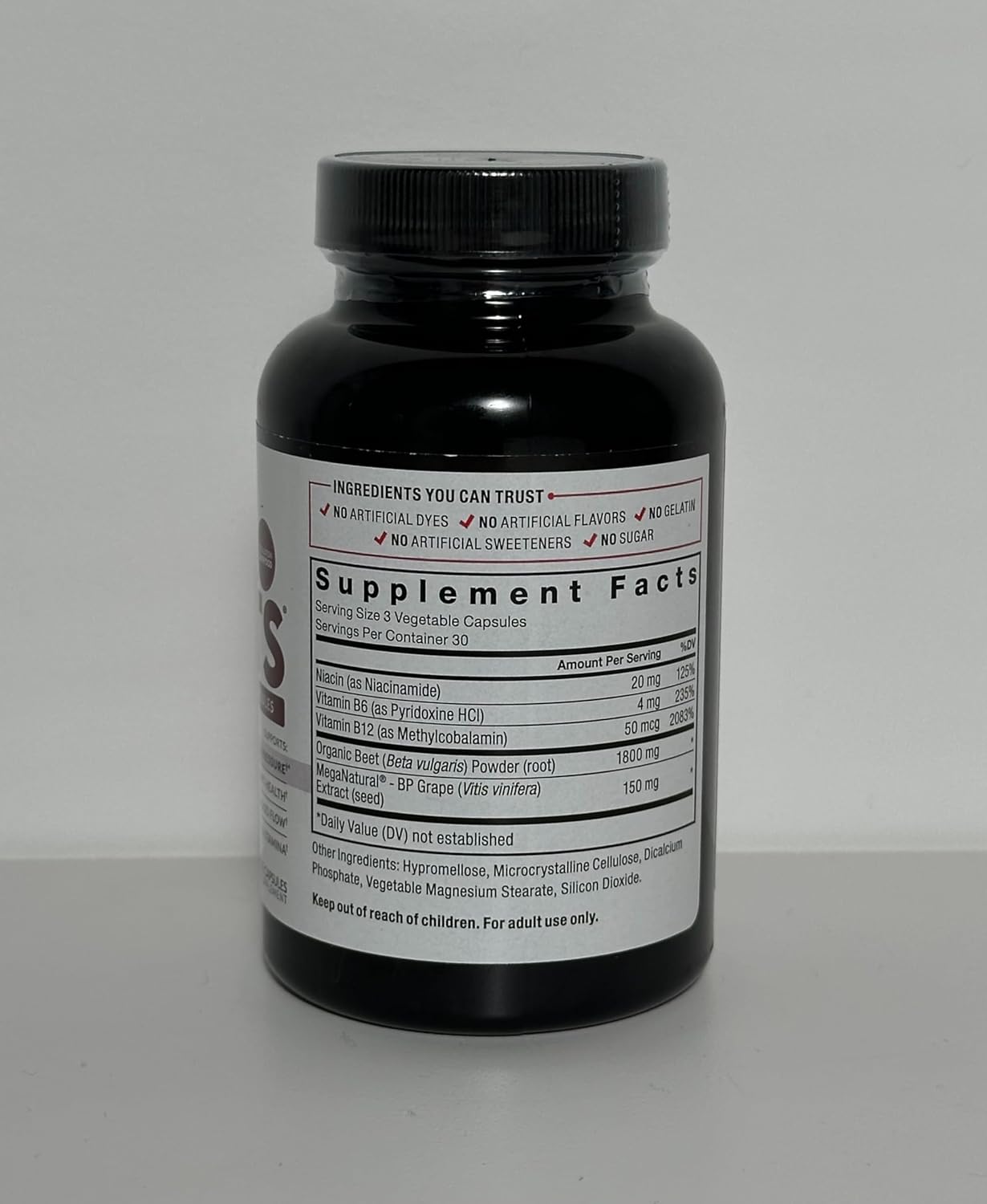 Organic Beet Root Capsules for Blood Pressure Support - 1800mg Powder Blend - 90 Veg Caps - Circulation & Blood Flow Supplement