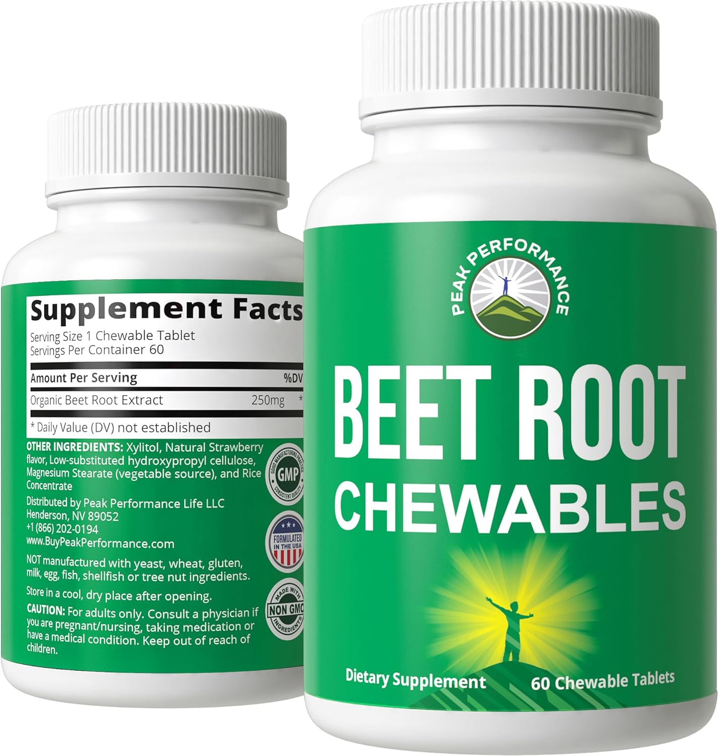 Organic Beet Root Extract Chews for Peak Performance - Vegan, Gluten-Free Chewables with No Added Sugar - Heart and Circulatory Support Supplement