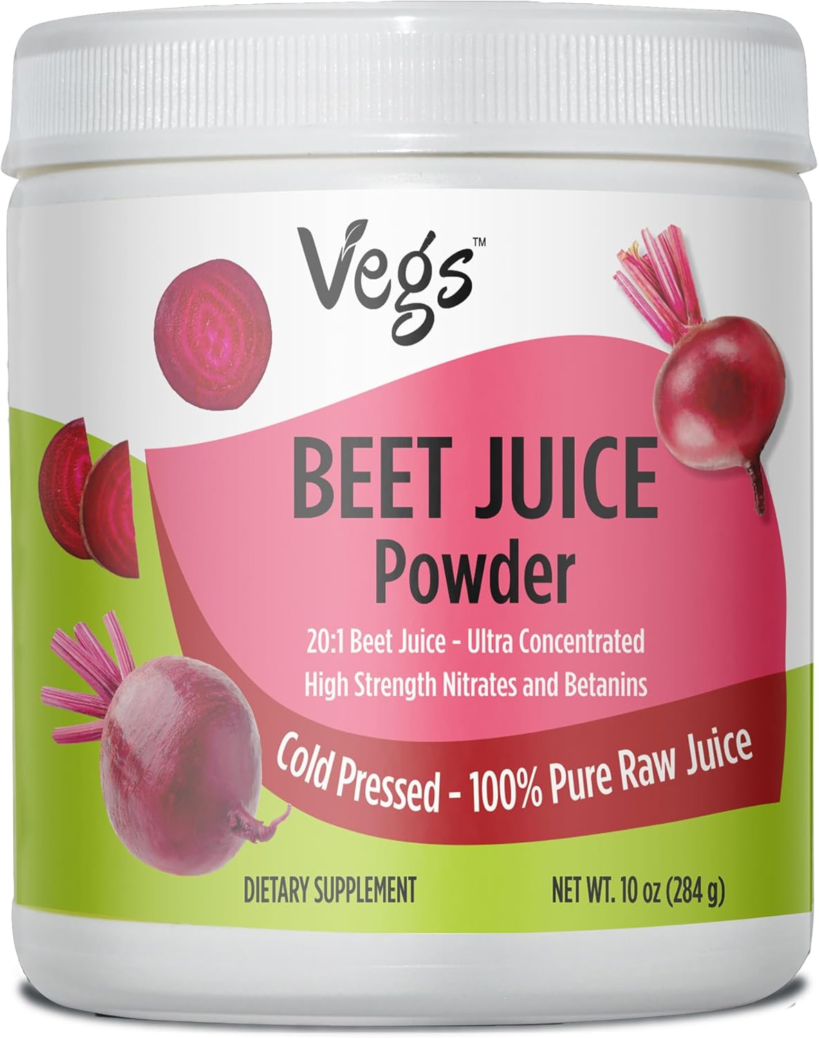Organic Beet Root Juice Powder - 20:1 Concentrated Nitrates for Healthy Circulation & Energy - Freeze Dried, Non-GMO - 10 oz