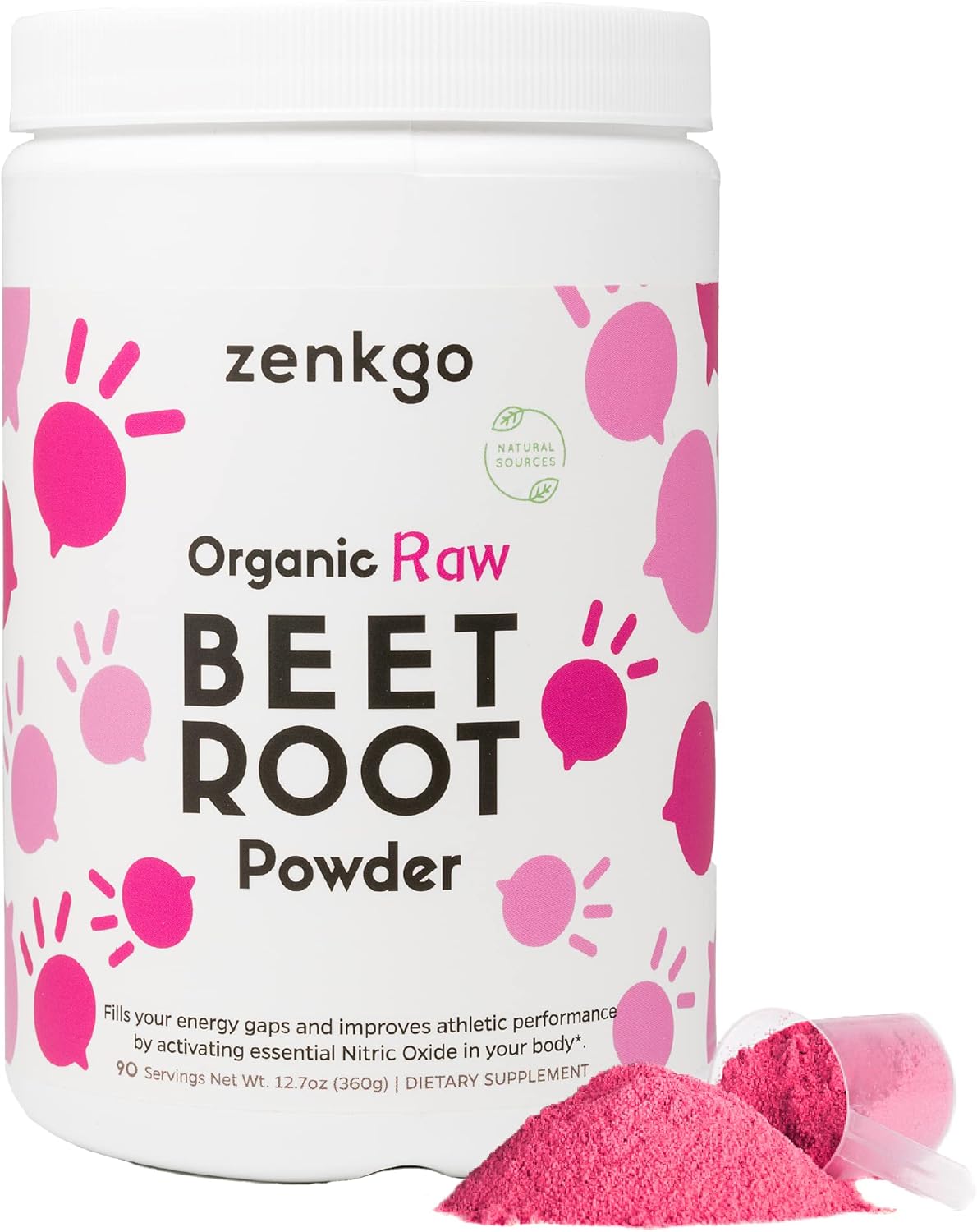 Organic Beet Root Juice Powder - Raw Extract, High Potency, Natural Nitrites & Antioxidants for Detox, Energy, Circulation - 12.7 Oz