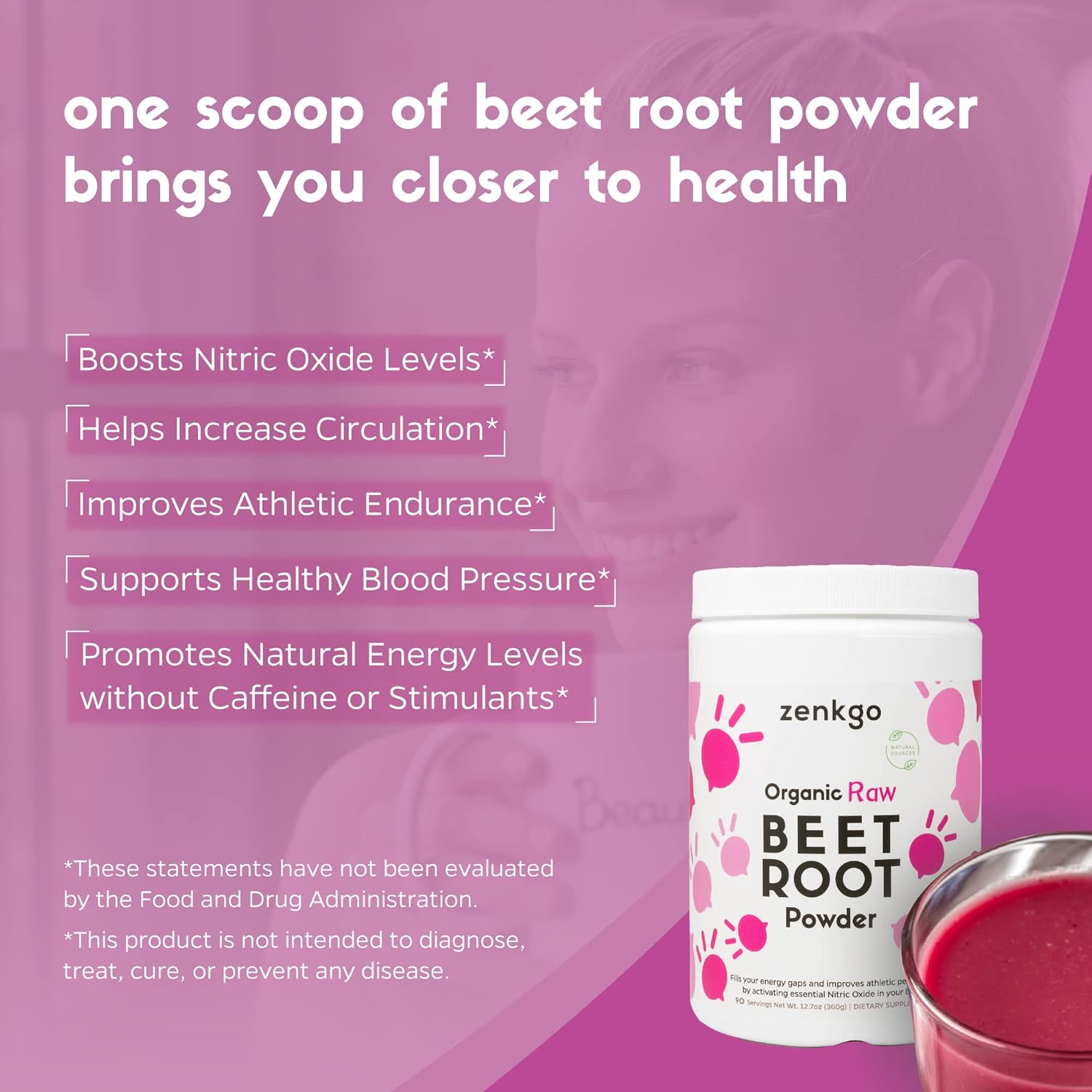 Organic Beet Root Juice Powder - Raw Extract, High Potency, Natural Nitrites & Antioxidants for Detox, Energy, Circulation - 12.7 Oz