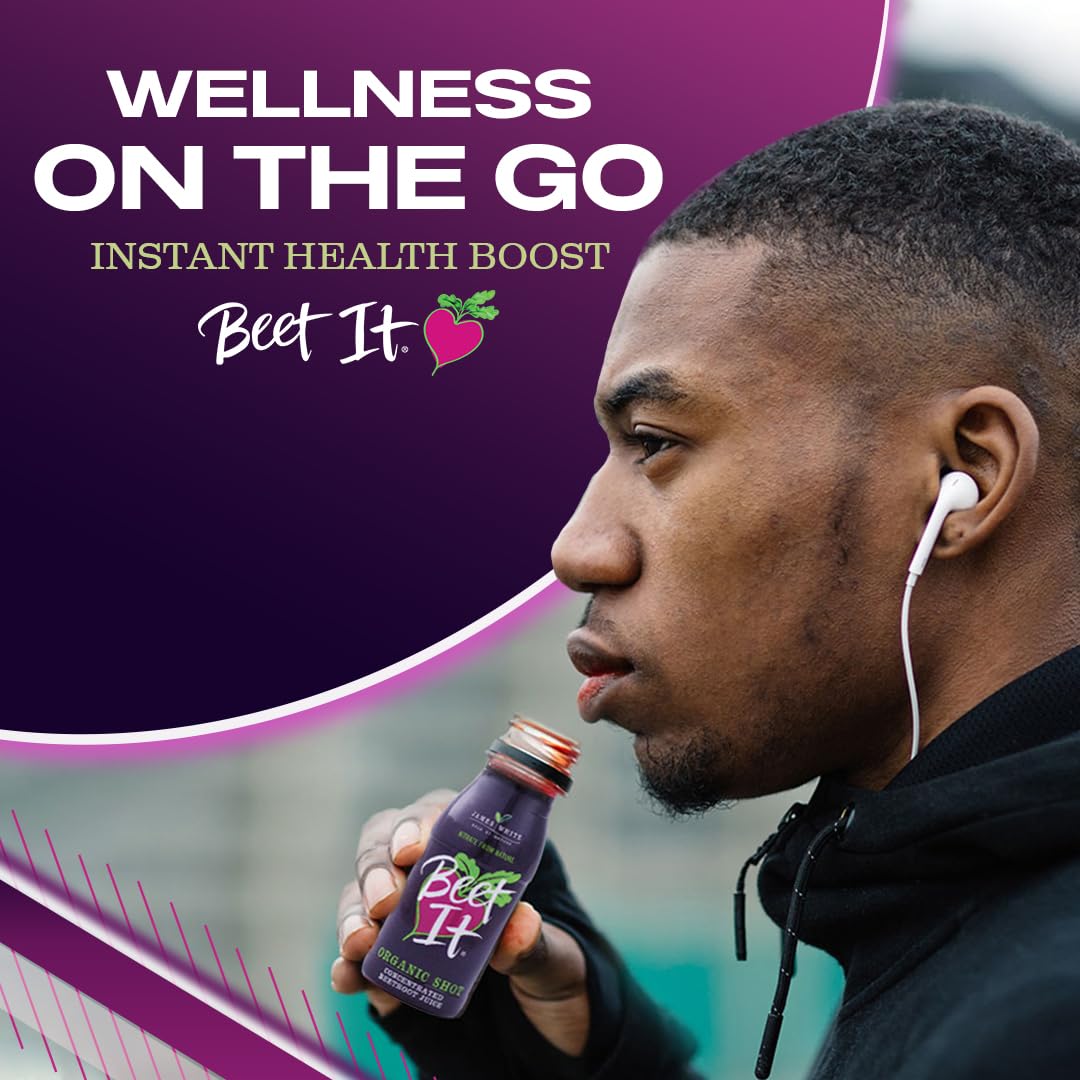 Organic Beet Root Juice Shots - 300mg Dietary Nitrate for Heart Health (15 x 2.4 fl. oz.) - Non-GMO, Pure Beet Juice, Natural Blood Pressure Support