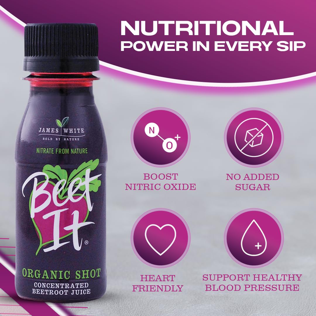 Organic Beet Root Juice Shots - 300mg Dietary Nitrate for Heart Health (15 x 2.4 fl. oz.) - Non-GMO, Pure Beet Juice, Natural Blood Pressure Support