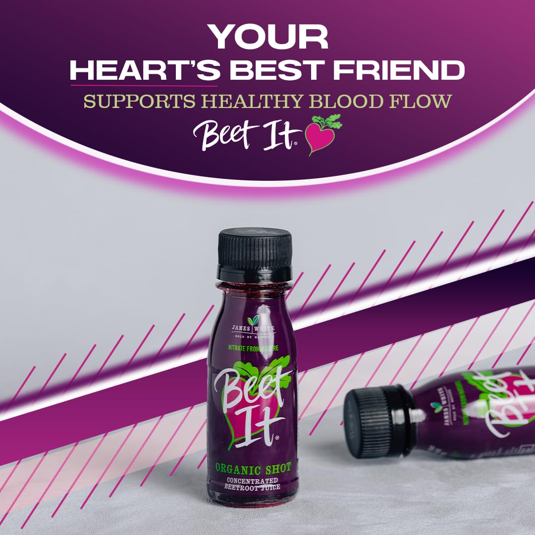 Organic Beet Root Juice Shots - 300mg Dietary Nitrate for Heart Health (15 x 2.4 fl. oz.) - Non-GMO, Pure Beet Juice, Natural Blood Pressure Support