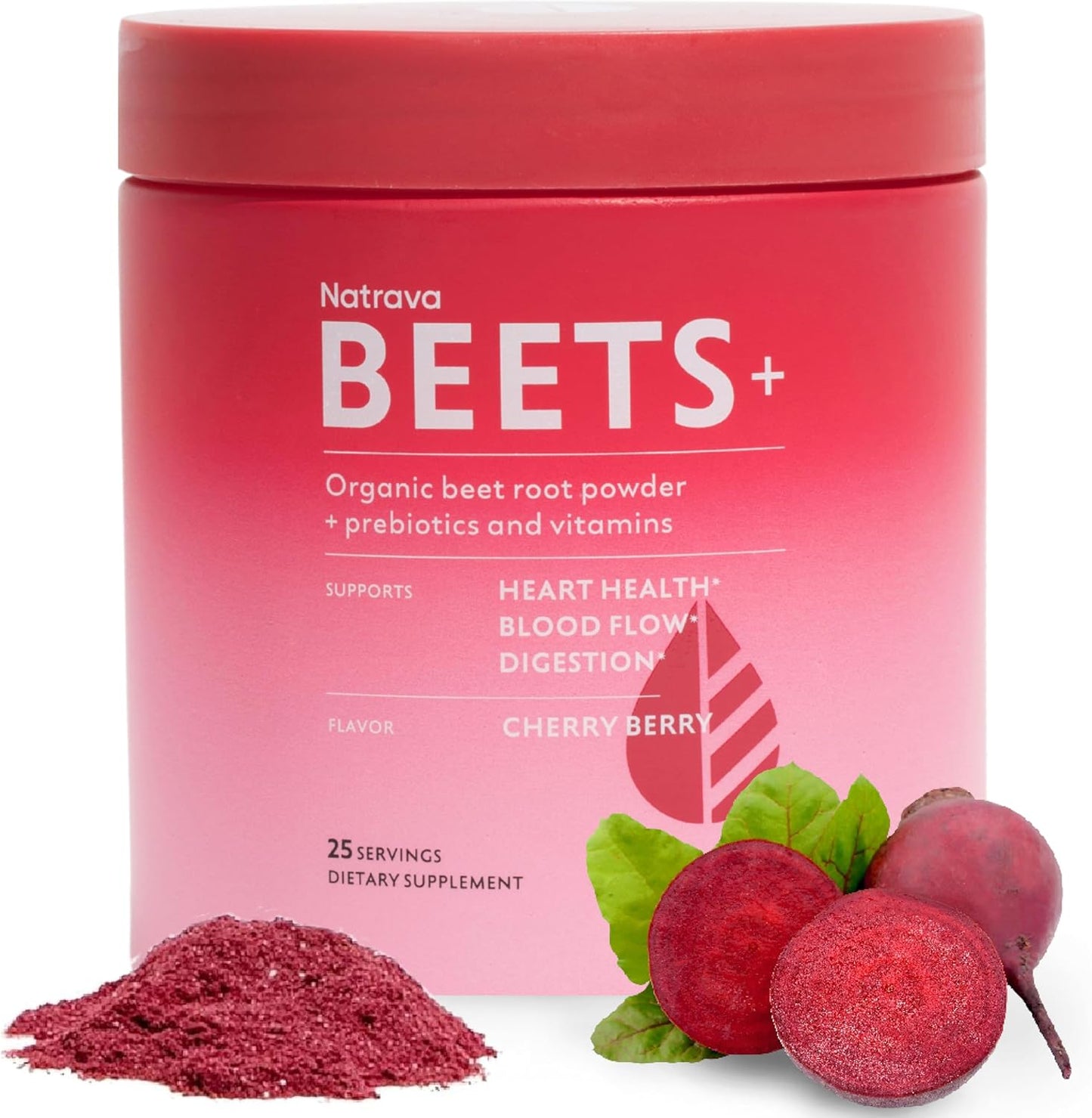 Organic Beet Root Powder Blend with Vitamins & Prebiotics for Blood Pressure Support - Heart Health Supplement