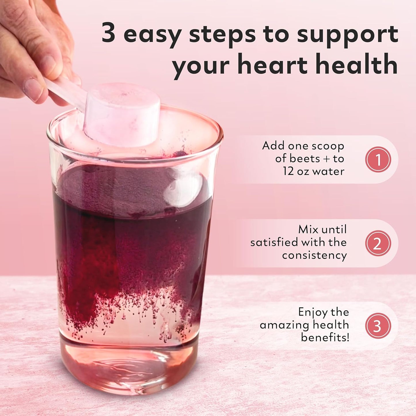 Organic Beet Root Powder Blend with Vitamins & Prebiotics for Blood Pressure Support - Heart Health Supplement