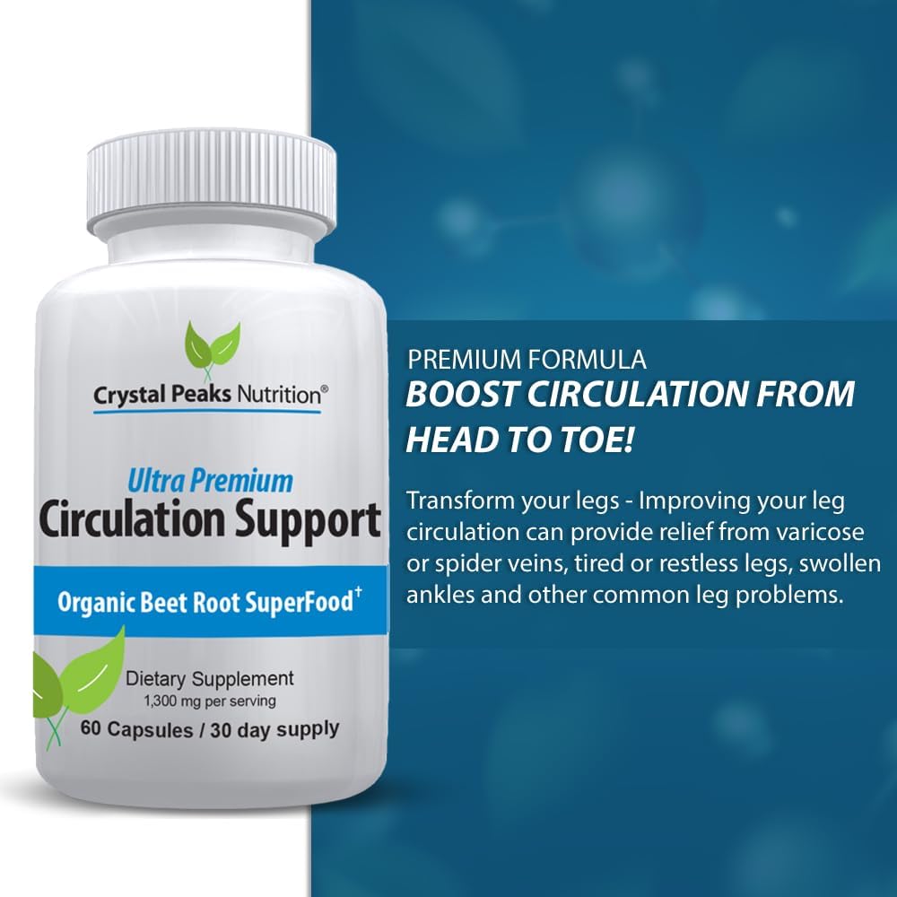 Organic Beet Root Powder Extract Capsules - Promotes Blood Circulation & Nitric Oxide Production - 1300mg, 60 Veggie Caps