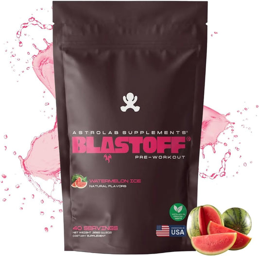 Organic Beet Root Powder Pre-Workout Supplement with Light Watermelon Flavor - 300mg Caffeine, L-Citrulline, Beta-Alanine - Naturally Sweetened, Sugar-Free - AstroLab Supplements
