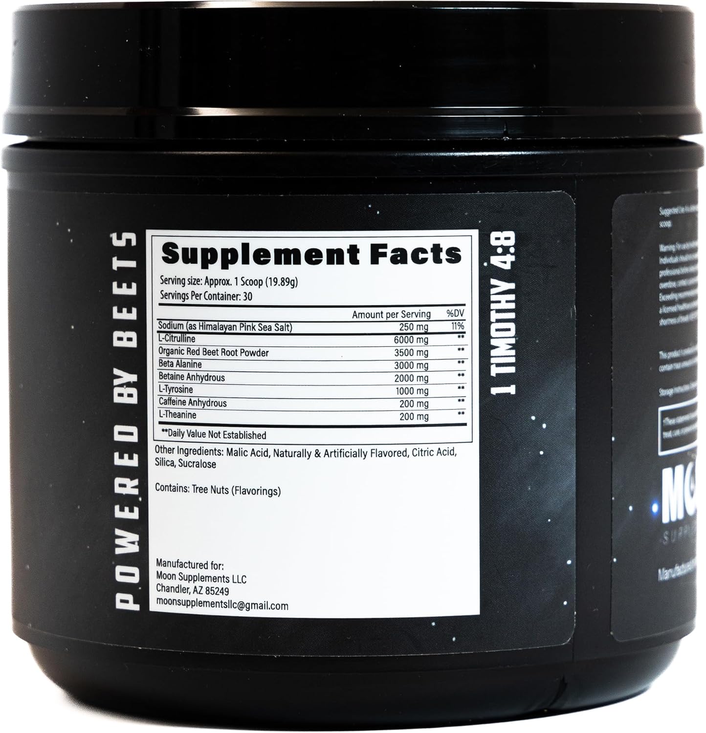 Organic Beet Root Powder Preworkout with L-Citrulline, Beta Alanine, L-Tyrosine - Tiger's Blood Flavor - Potent Focus Blend for Energy and Performance