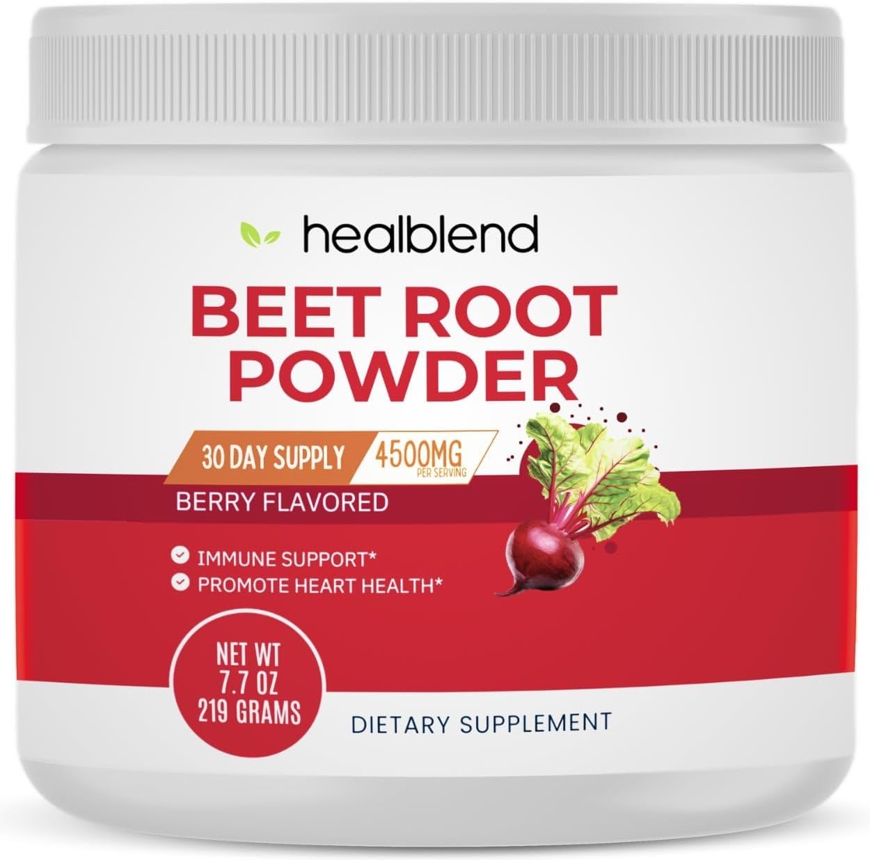 Organic Beet Root Powder with Raspberry & Acai - Berry Flavored Superfood Supplement with Vitamin C & Niacin - 30 Day Supply