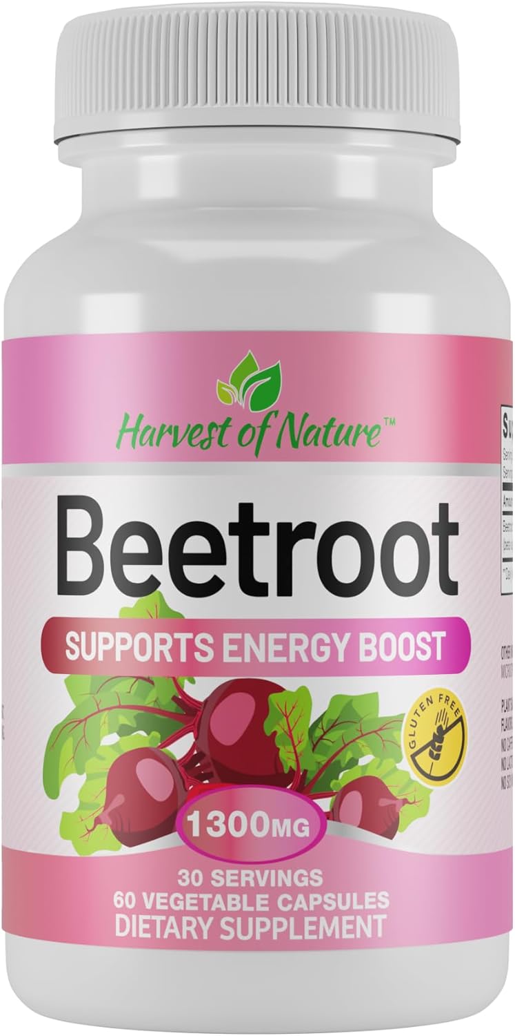 Organic Beet Root Supplement - 1300 mg - Natural Harvest of Nature