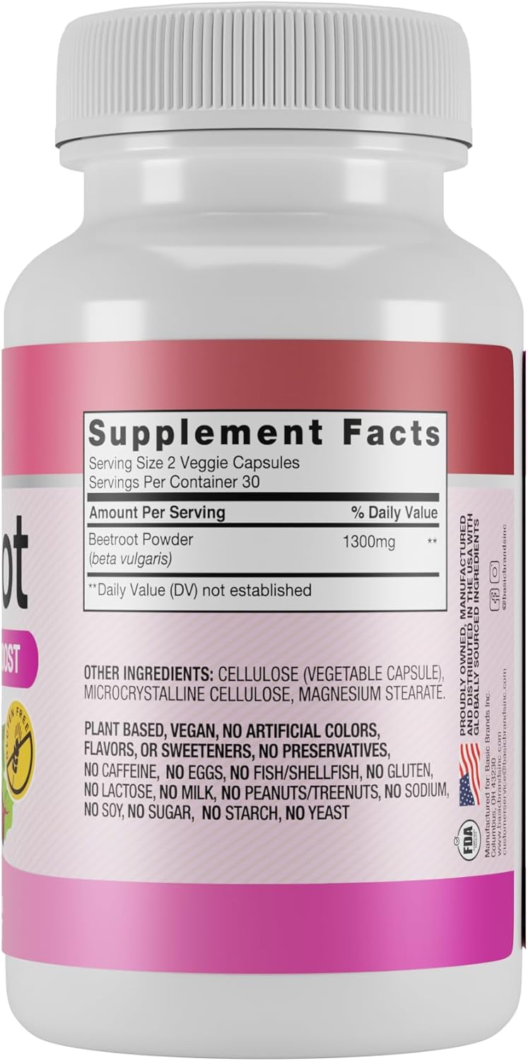 Organic Beet Root Supplement - 1300 mg - Natural Harvest of Nature