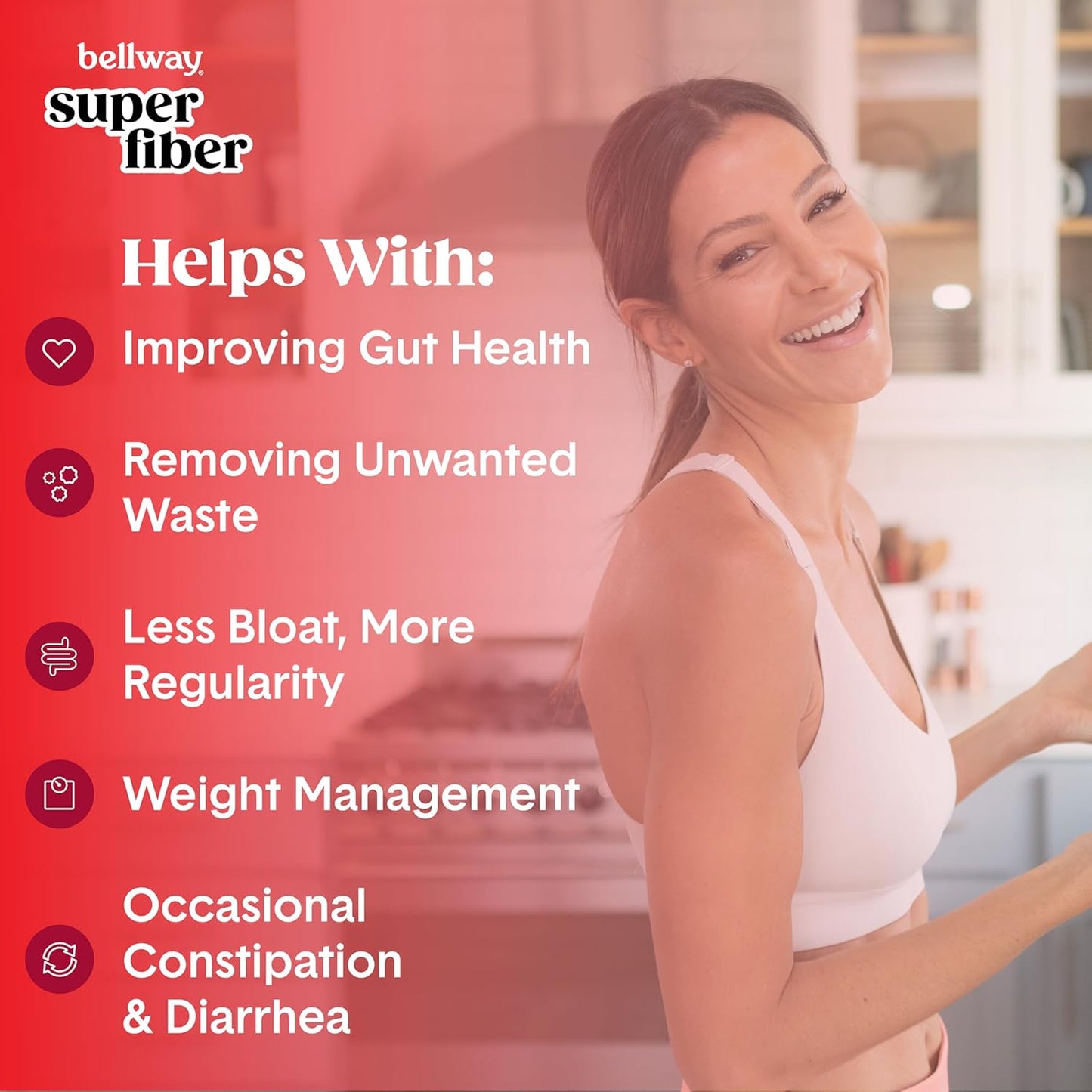 Organic Bellway Super Fiber Powder with Psyllium Husk for Gut Health - Sugar Free, Raspberry Lemon & Pineapple Passion Fruit Flavor