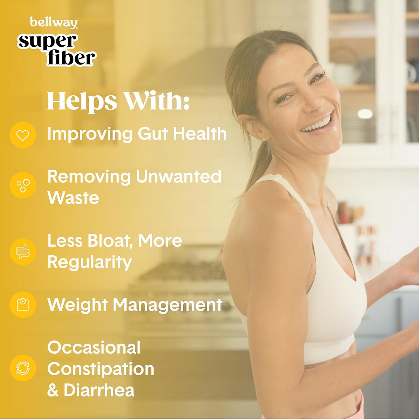 Organic Bellway Super Fiber Powder with Psyllium Husk for Gut Health - Sugar Free, Raspberry Lemon & Pineapple Passion Fruit Flavor