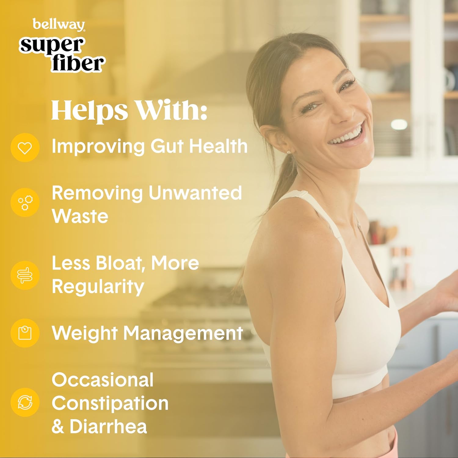 Organic Bellway Super Fiber Powder with Psyllium Husk for Gut Health - Sugar Free, Raspberry Lemon & Pineapple Passion Fruit Flavor