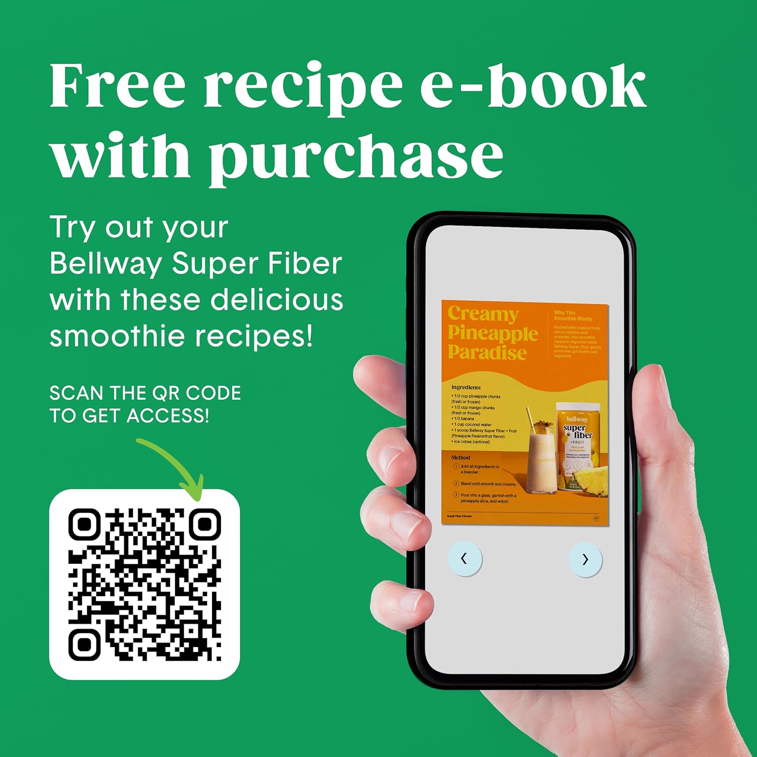 Organic Bellway Super Fiber Powder with Psyllium Husk & Fruit - Sugar Free, Non-GMO, Plant-Based Lemon Lime Supplement for Gut Health & Regularity