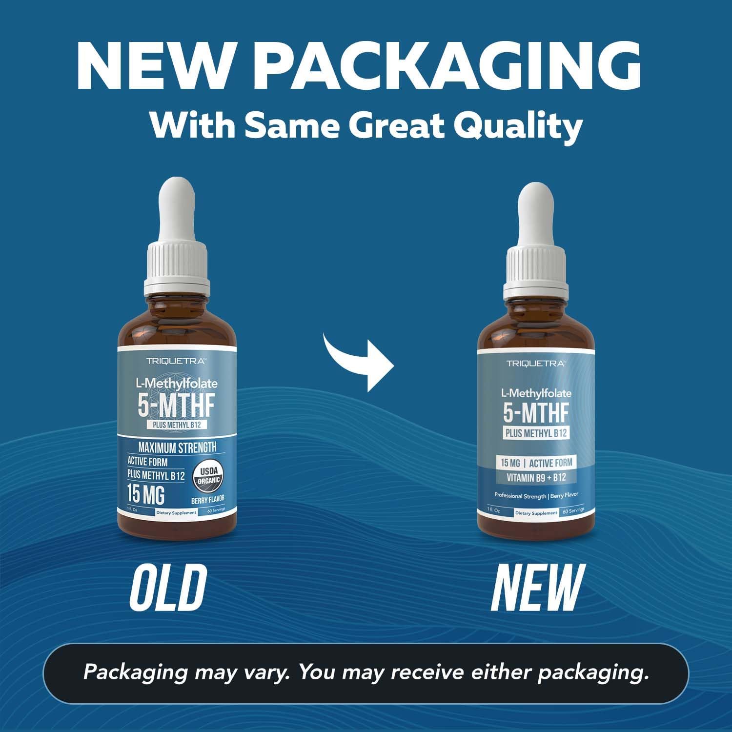 Organic Berry Flavored Liquid Sublingual L Methyl Folate 15mg + Methyl B12 - Professional Strength 5-MTHF Form for Mood, Cognition, Homocysteine - 2 Pack of 1oz Bottles
