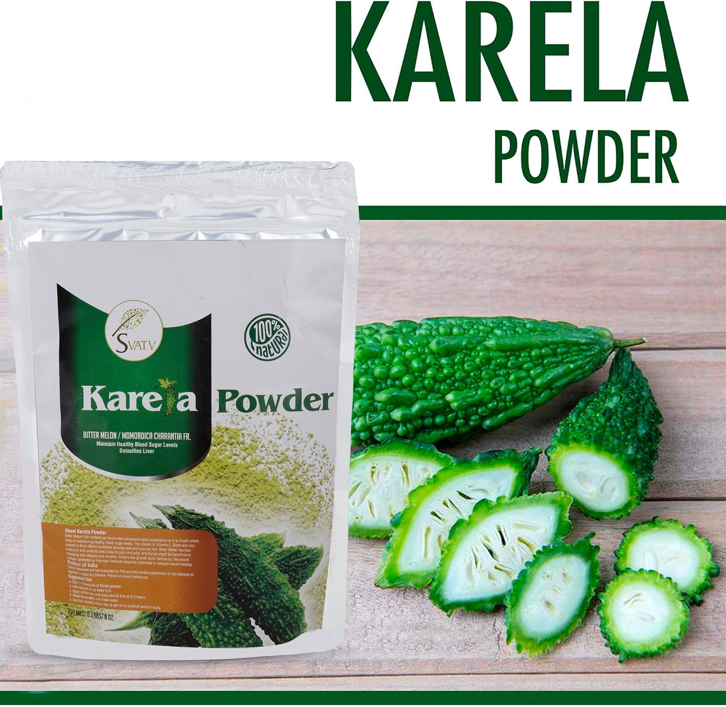 Organic Bitter Melon Powder 8 oz - Skin Benefits - Non-GMO - 227g - Half Pound