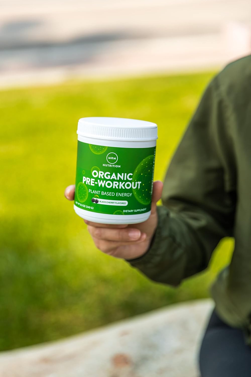 Organic Black Cherry Pre-Workout Powder with Superfoods, Natural Caffeine, and Adaptogens for Clean Energy and Focus - Vegan and Non-GMO - 20 Servings