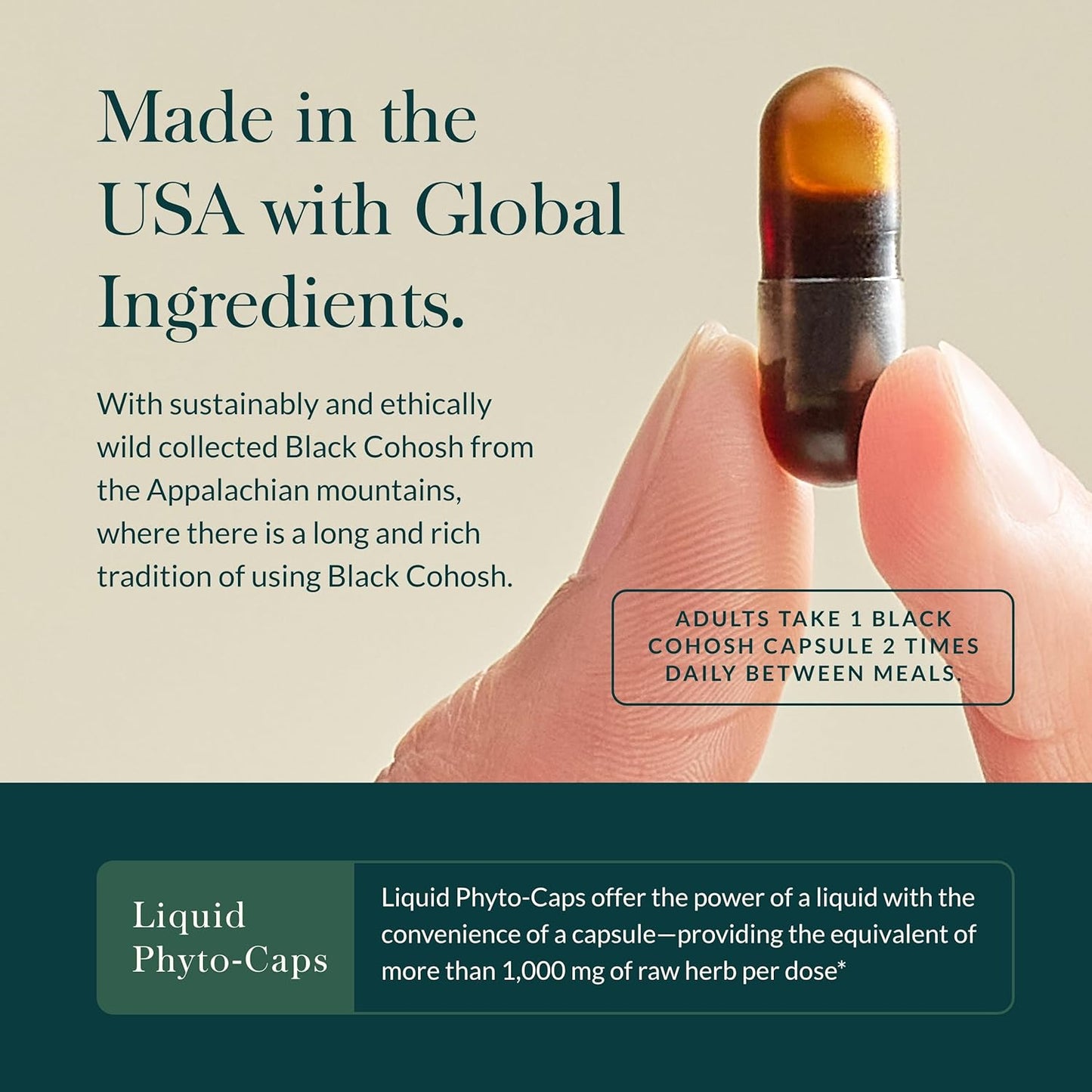 Organic Black Cohosh Menopause Support Supplement - Hormone Balance for Women - 60 Vegan Capsules