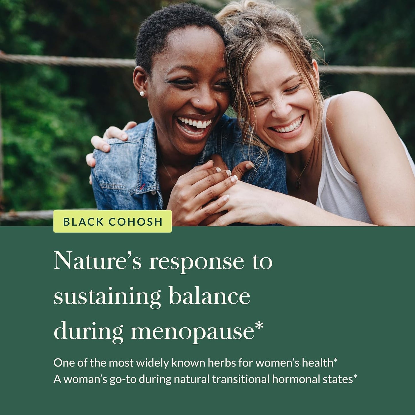 Organic Black Cohosh Menopause Support Supplement - Hormone Balance for Women - 60 Vegan Capsules