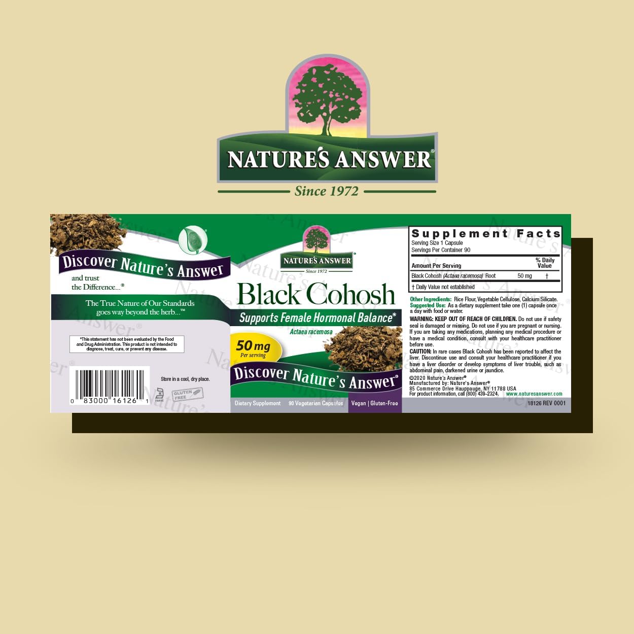 Organic Black Cohosh Root Powder Capsules - 90 Vegetarian Capsules for Menopausal Support, Hot Flash Relief, and Fertility Boost