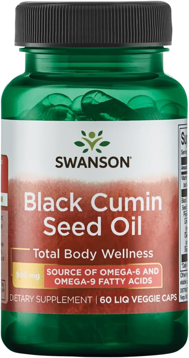 Organic Black Cumin Seed Oil Capsules - 500mg, 60 Liquid Vegcaps by Swanson