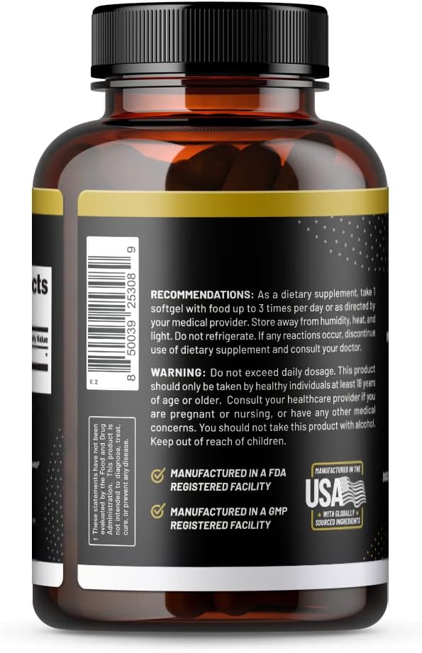 Organic Black Seed Oil Capsules - Cold Pressed for Immune Support, Detox, Inflammation Relief, Skin, Hair & Joint Health - High Potency Nigella Sativa Supplement (90 Softgels)