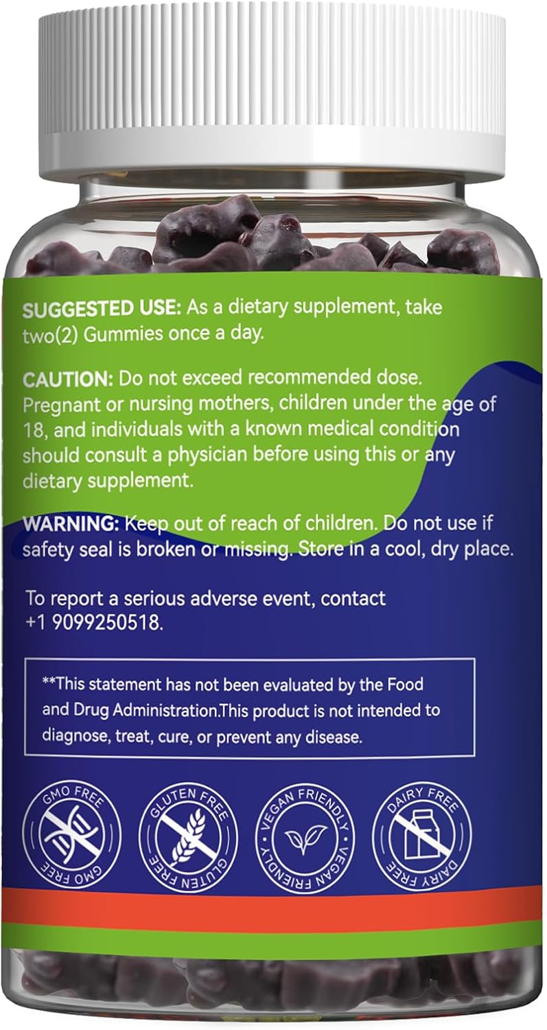 Organic Black Seed Oil Gummies with Honey - Vegan Chewable Supplement, 500mg, 60 Gummies