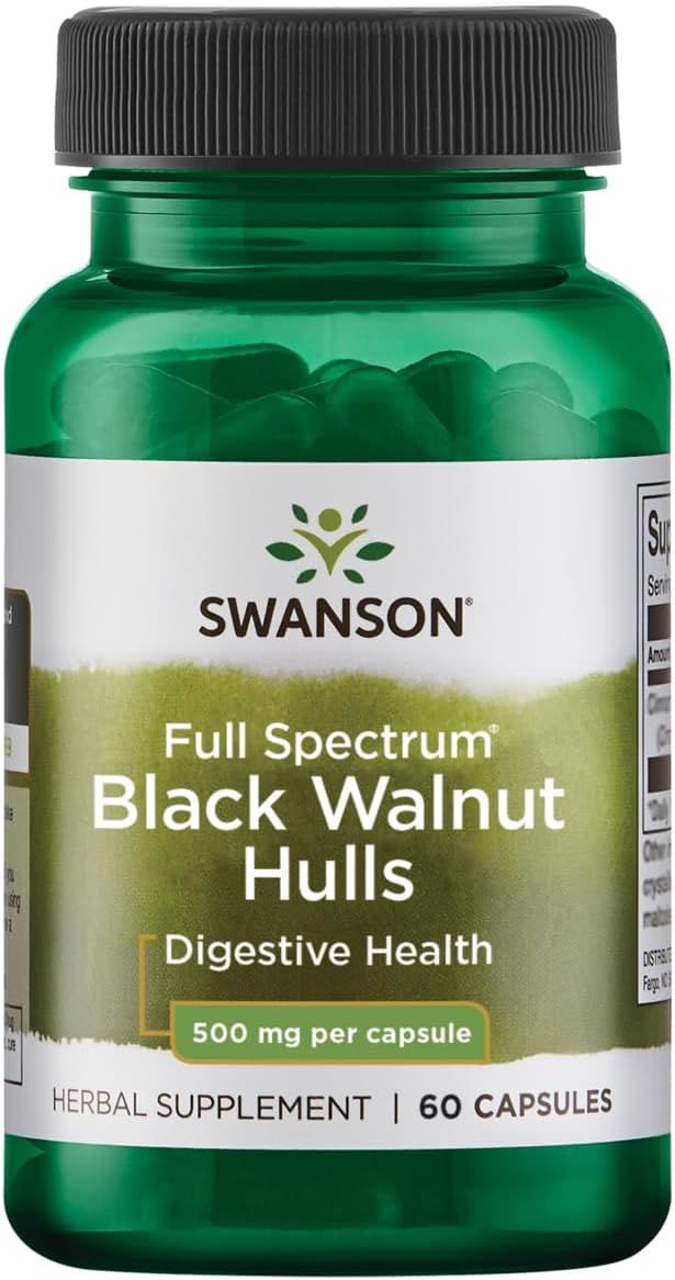 Organic Black Walnut Hulls Capsules - 500mg, 60 Count