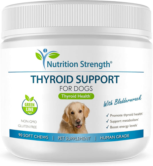 Organic Bladderwrack Thyroid Support Soft Chews for Dogs - Promotes Endocrine & Enzyme Function, 90 Count