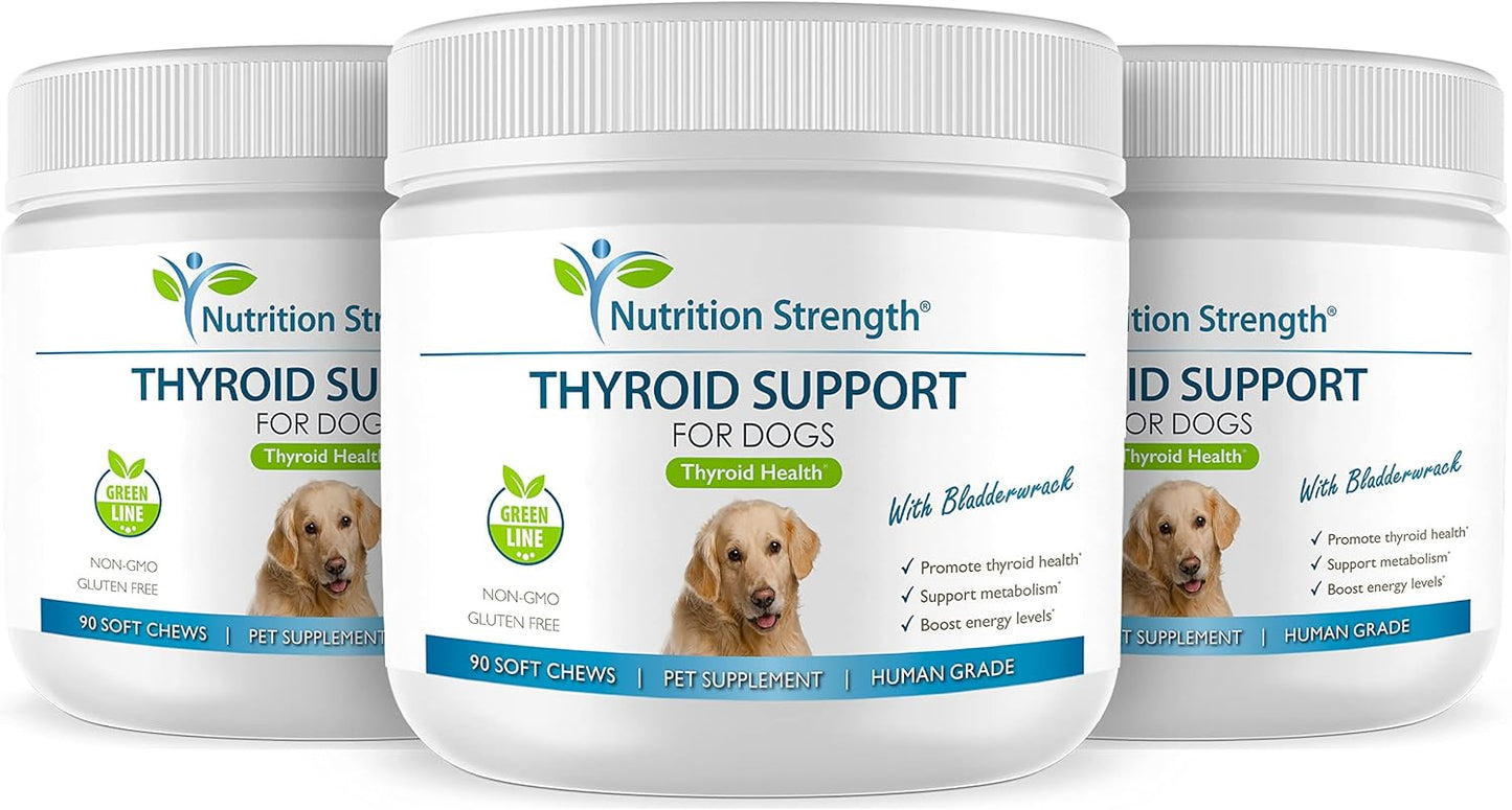 Organic Bladderwrack Thyroid Support Soft Chews for Dogs - Promotes Endocrine & Enzyme Function, 90 Count