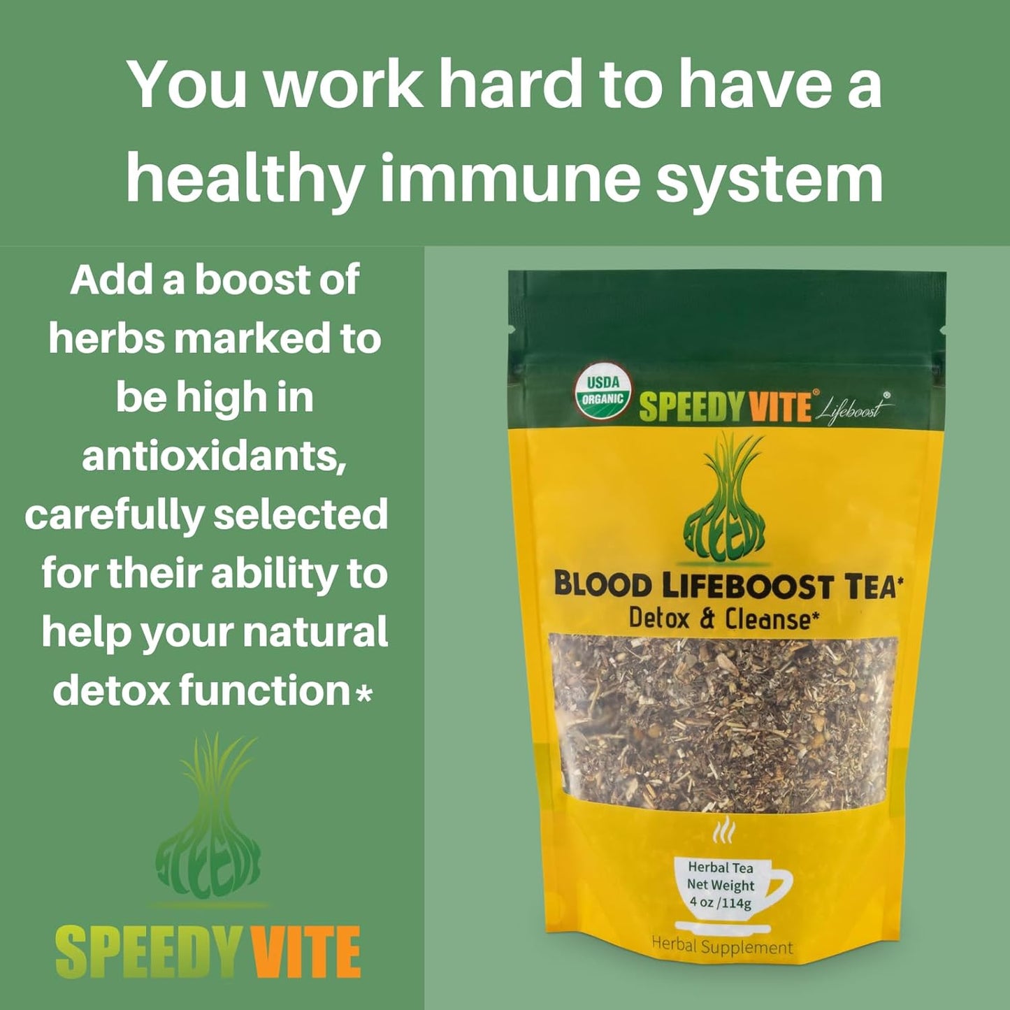 Organic Blood Cleansing Tea with Echinacea and Chamomile - Supports Natural Detoxification and Waste Removal from Blood Stream
