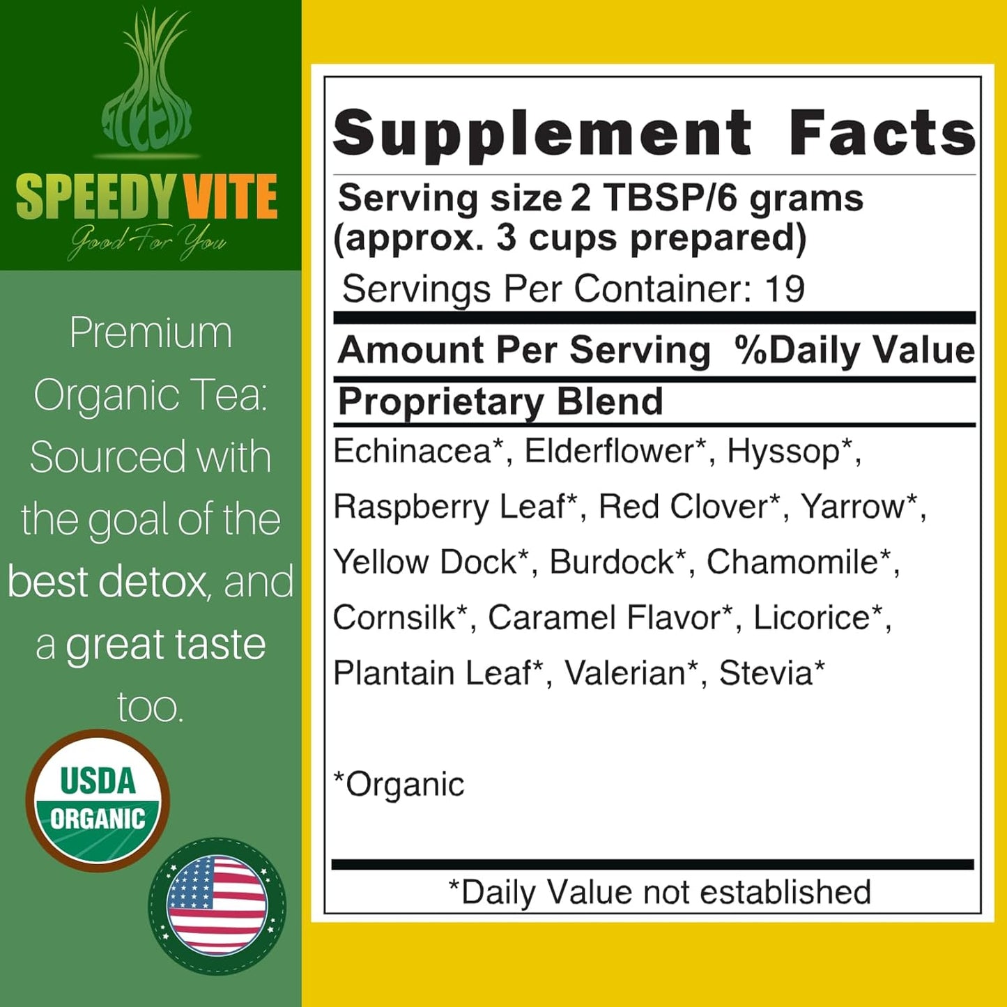 Organic Blood Cleansing Tea with Echinacea and Chamomile - Supports Natural Detoxification and Waste Removal from Blood Stream