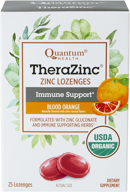 Organic Blood Orange TheraZinc Lozenges for Immune Support - 25 Count