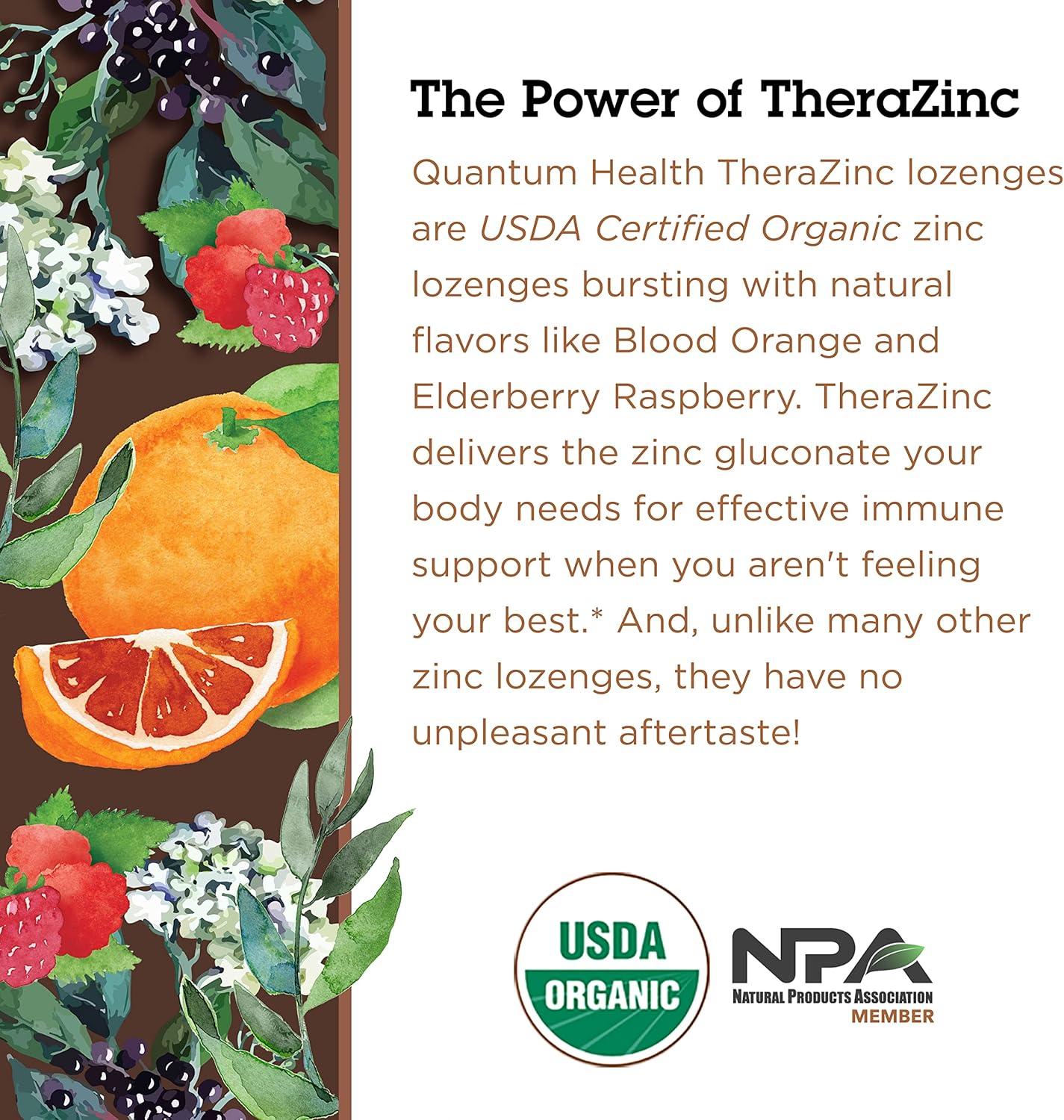 Organic Blood Orange TheraZinc Lozenges for Immune Support - 25 Count