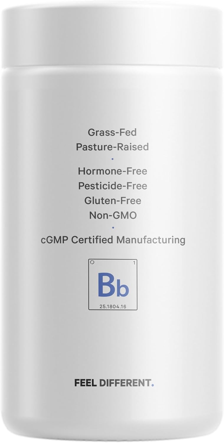 Organic Bone Broth Collagen Peptides Capsules with Turmeric & Ashwagandha - Grass Fed Beef & Free-Range Chicken - Non-GMO - 180 Capsules