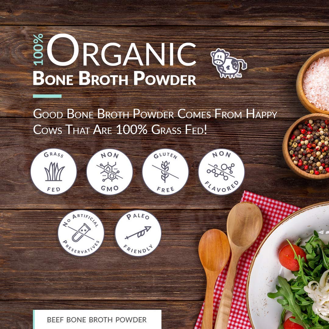 Organic Bone Broth Collagen Powder - Pure Protein Supplement (5LB / 2.2kg) by Goinsane